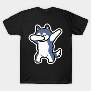 Husky Dab Dog Owner Retro Funny Dog T-Shirt